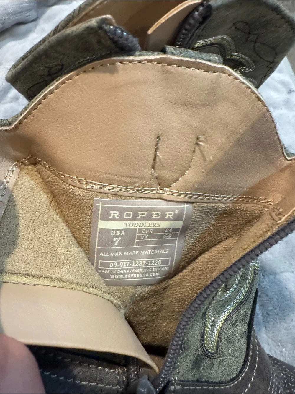 Kids Brown and Olive Western Boots